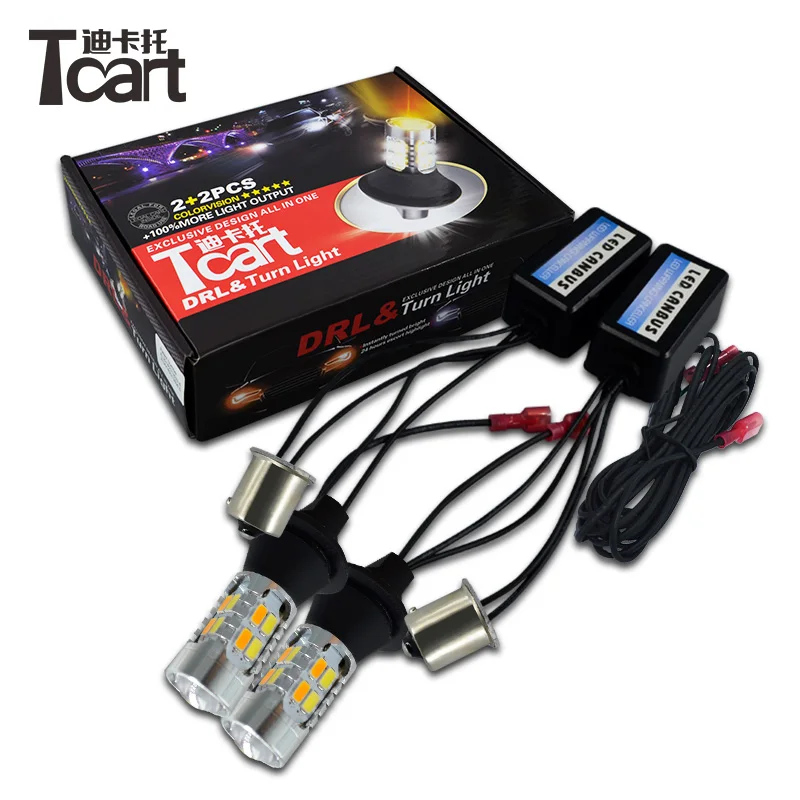 

Tcart 1Set New Auto Led DRL Daytime Running Light Turn Signals BAU15S PY21W Car LED White+Golden Lamp For Chevrolet Orlando 2014