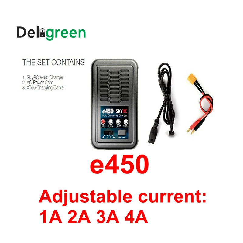 Deligreen SKYRC e450 мульти химический баланс зарядное устройство 2S 3S 4SLiPo LiFe LiHV 6S до 8S NiMH батарея баланс зарядное устройство AC 110 V-240 V