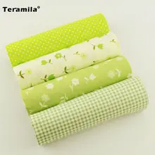 Зеленый цвет, хлопок, квадратная ткань, 4 шт./лот, толстая четверть, гостиничное постельное белье, лист Скрапбукинг занавеска, набор детской одежды Teramila