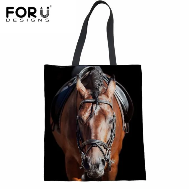 FORUDESIGNS Women Handbag Crazy Horse Print Top-handle Bag Teenager Grils Canvas Shoulder Large Tote for Shopping Bolsa | Багаж и сумки