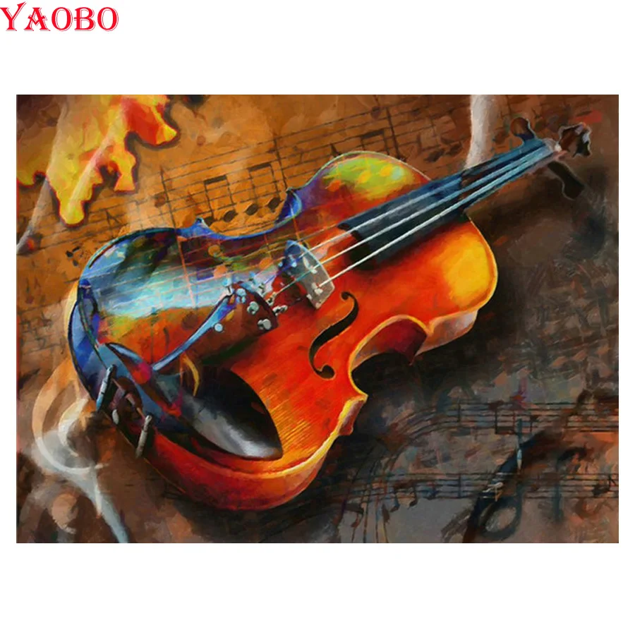 2019 New 5D Sewing Art Crafts Diamond Embroidery guitar music DIY