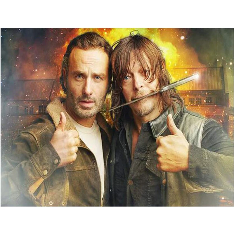 

full square Diamond Embroidery The Walking Dead Brother 5d diy Diamond Painting Mosaic Needleworks Wall Stickers JS3060