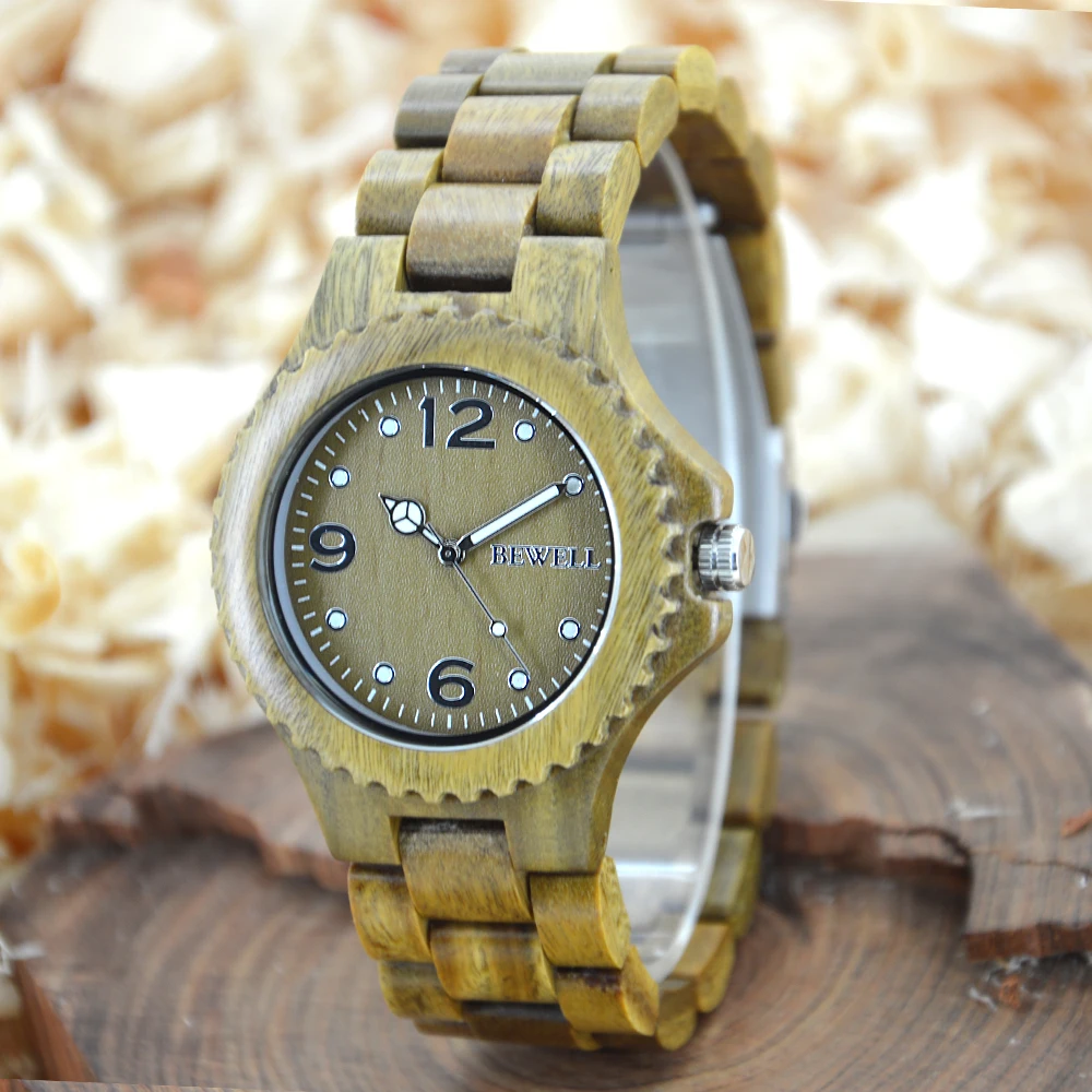 

BEWELL men's and women's watches brand design couple watches quartz wood handmade couple gifts fashion jewelry unique shape 038A