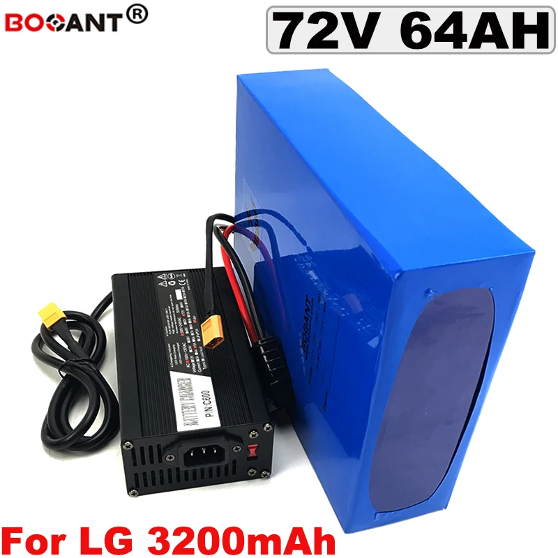 72V E Bike Lithium Battery pack for Original LG 18650 cell 72V 64AH