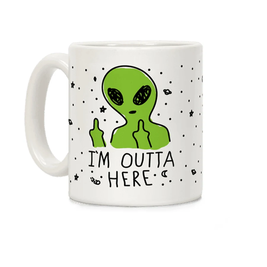 

Good Vibes Only Alien White 11 Ounce Ceramic Coffee Mug