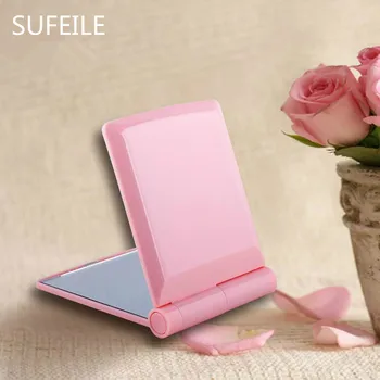 

Portable Makeup Mirror Led with Light Folding Hand-held Fill Light Girl Dressing Double-sided Pocket Small Comestic Mirror D40
