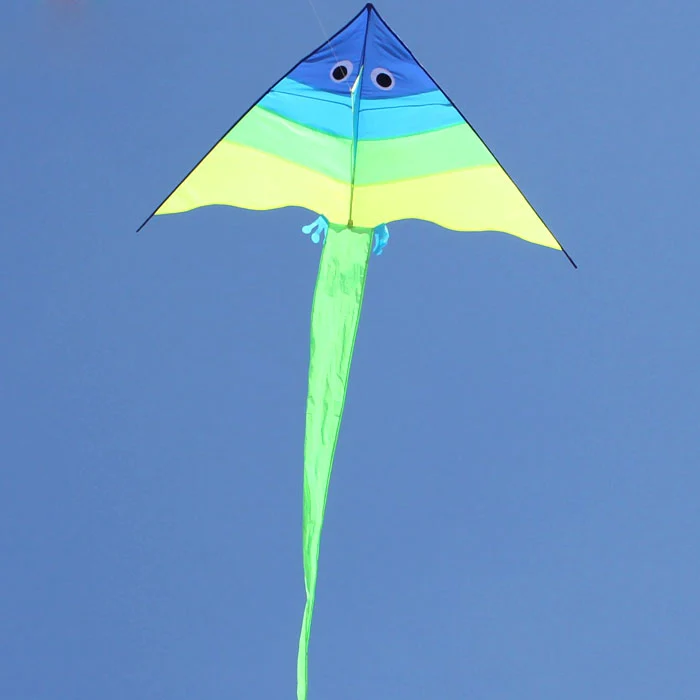 

Free Shipping Outdoor Fun Sports NEW Cute Triangle Fish Kite With Handle & Line