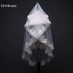 신상품 레이스 가장자리 신부 베일, 아이보리 웨딩 액세서리, 신부 베일, Velo de novia 웨딩 액세서리, 보일 mariage