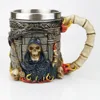 Skull Mug Contain Viking Skeleton Death Grim Knight Gothic Design Coffee Beer Tankard Mugs BEST Halloween Father's Day Gift ► Photo 2/6