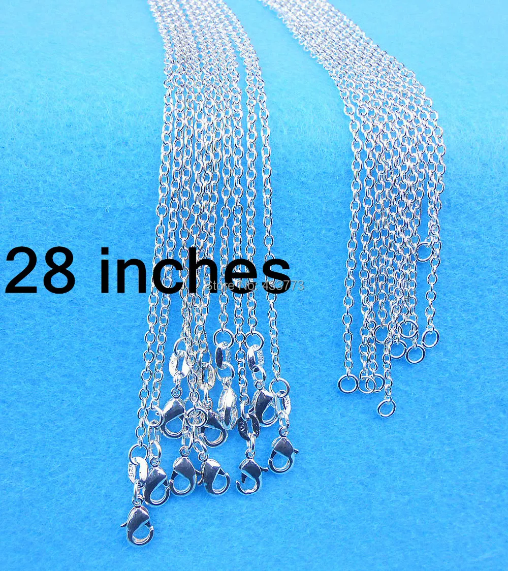 28 inch 10PCS Free shipping 925 Sterling Silver "O" Necklace Jewelry