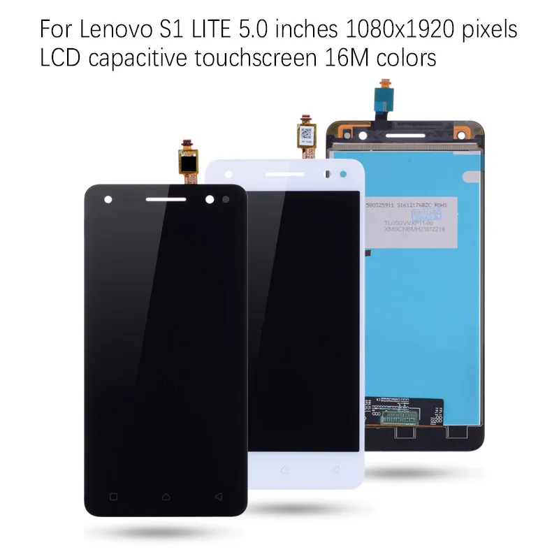 Дисплей для Lenovo Vibe S1 Lite S1LA40 LCD в сборе с тачскрином на рамке черный белый