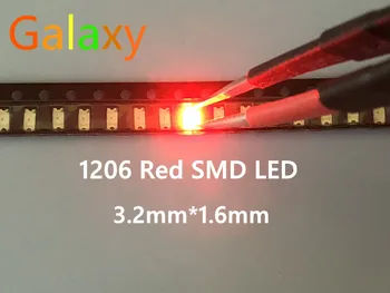 

2000PCS Free Shipping 1206 red light light-emitting diode SMD LED 3216 Diodes SMD 1206 led 620-625NM 100-120MCD 2,0-2.6V 3.2*1.6
