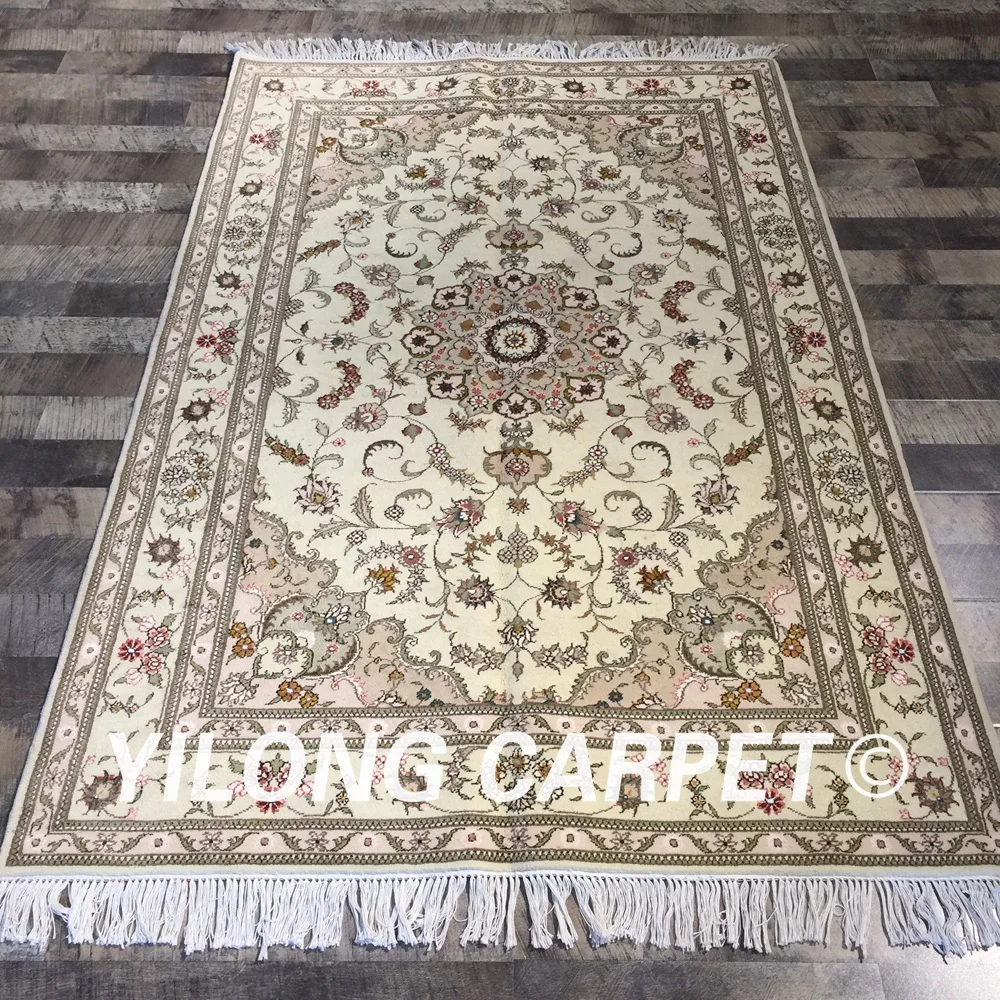 Yilong 4'x6' классический цветочный тканый домашний ковер ручной работы прочный ковёр из шелка и шерсти(WY2071S4x6