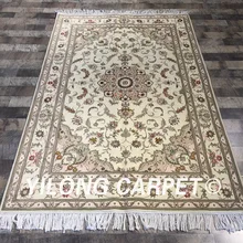 Yilong 4'x6' классический цветочный тканый домашний ковер ручной работы прочный ковёр из шелка и шерсти(WY2071S4x6