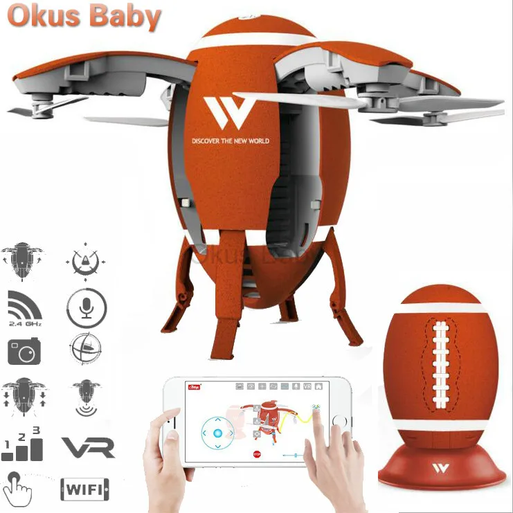  Newest W5 2.4GHz Foldable Flying Egg Drone WIFI FPV Foldable Selfie Drone RC Quadcopter with 0.3MP 
