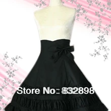 Черные плиссированные хлопчатобумажные галстуки-бабочки Лолита юбка