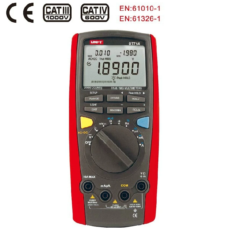 

True RMS USB DMM Intellgient Digital Multimeter UNI T UT71A AC DC Voltmeter Ammeter Ohm Analog Bar Tester Temperature Cap Meter