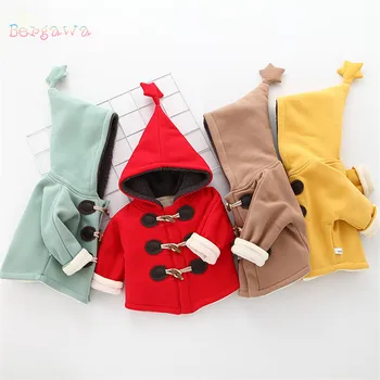 

Fashion Autumn Winter Baby Girls Infants Kids Star Hooded Velvet Thick Trench Jacket Coats Outwear Roupas Bebe Casaco S5874