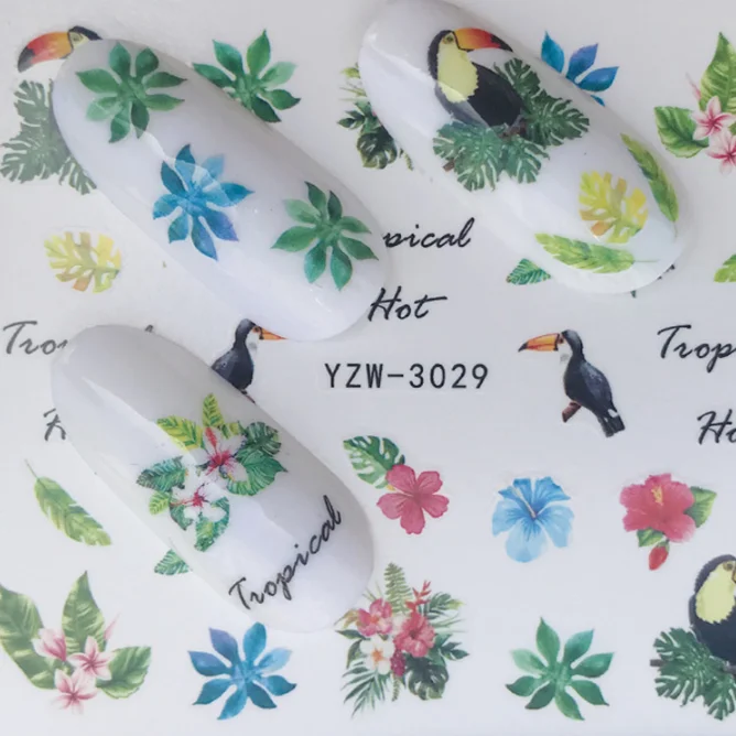 

1pcs Tropical Water Decals Nail Art Tips For Design Nail Wraps Manicure Decorations Stickers On Nails Lettering On Nails