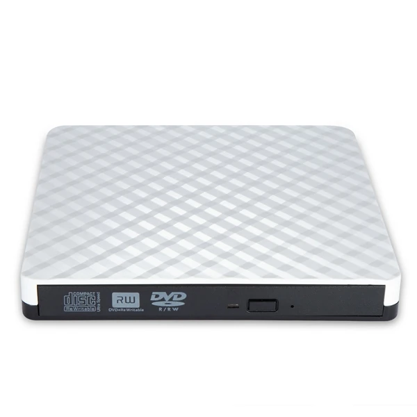 Гофрированный Внешний USB 3,0 высокоскоростной тонкий DVD горелки оптический привод для любого настольного ноутбука - Цвет: Белый