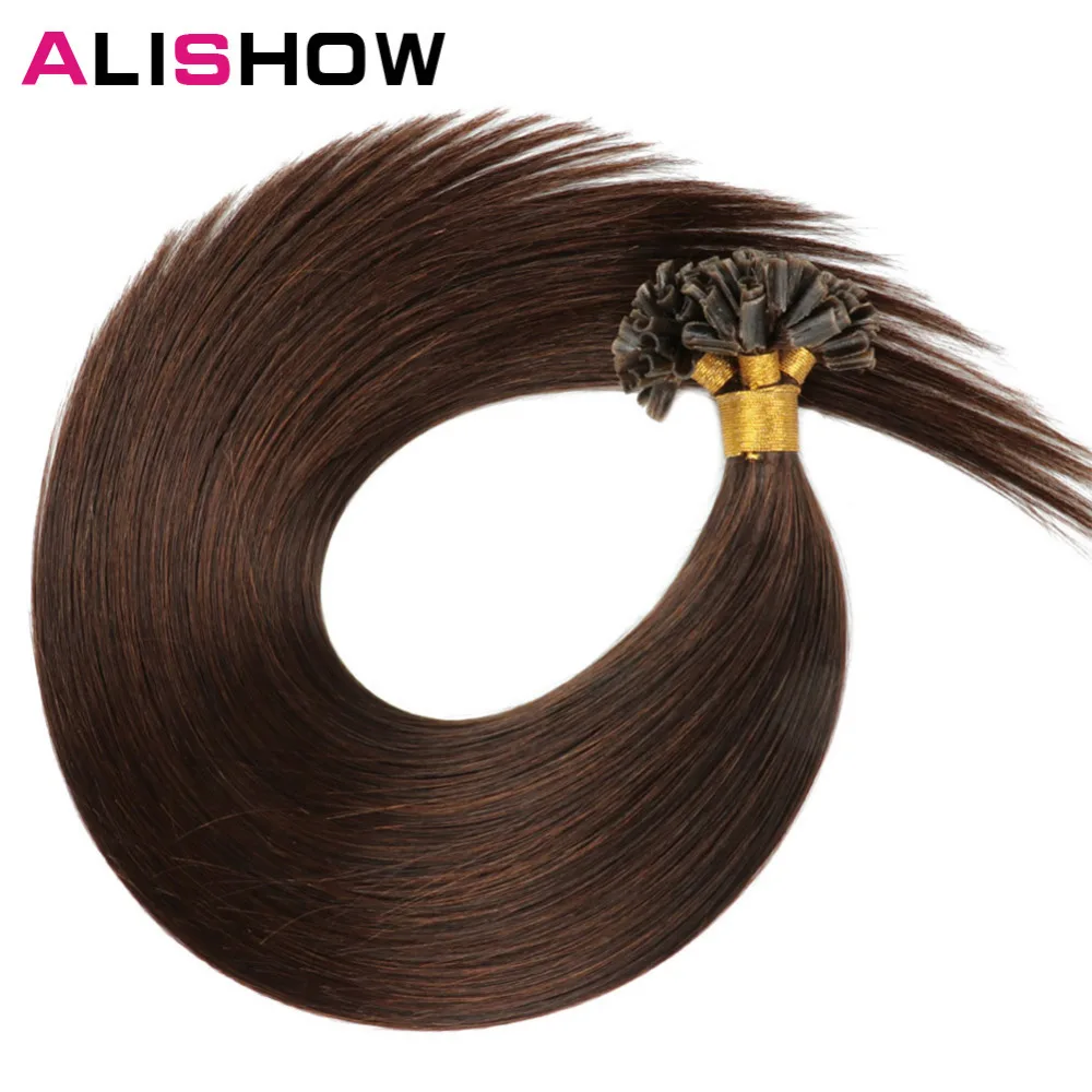 Alishow fusion волосы для наращивания 1 г/пряди remy волосы Предварительно Связанные кератиновые волосы для наращивания на кератиновых капсулах волосы для ногтей 50/упаковка