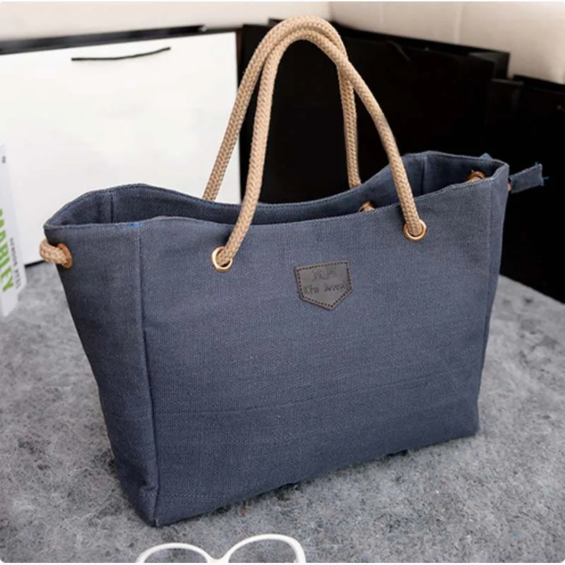 

HOBBAGGO Fashion Women Handbag Solid Color Big Canvas Bag Design Classical Package Ladies Casual Over Shoulder Bags 88