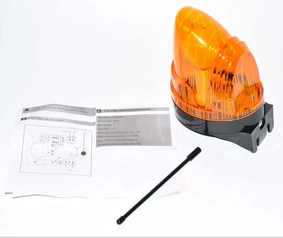 220VAC Bulb flashing alarm lamp light blinker strobe for automatic swing sliding garage gate opener(no sound) emergency warning lamp