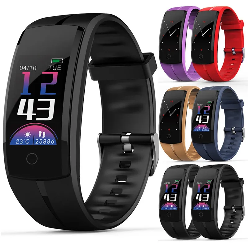 

QS100 Smart Bracelet Color LCD Watch Men Women Fitness Tracker Heart Rate Blood Pressure Monitor Waterproof Pedometer Wristband