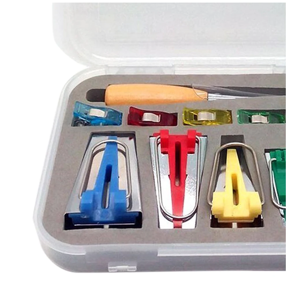 Online Stoff Klee Bias Band Makers Binder Bindung Snap auf Fuß Ahle Pin für Patchwork Nähen Zubehör Quilt Handwerk Maschine Werkzeuge