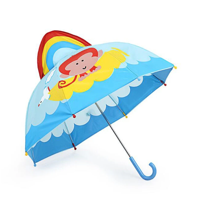 От 2 до 6 лет, детский зонтик с мультяшным рисунком, детский ультра-светильник, непромокаемый зонтик с милыми ушками для мальчиков и девочек, дождевик