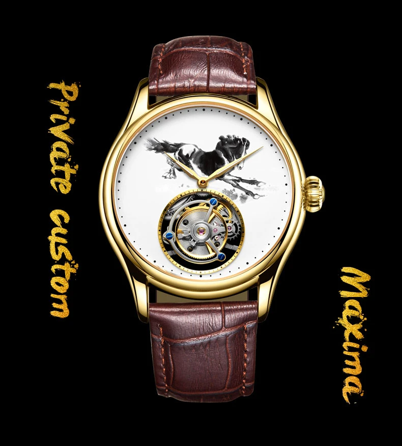 Tourbillon механические часы мужские Лидирующий бренд часы сапфировые зеркальные оригинальные ручные обмотки полый ход мужские т чернила лошадь часы Saat