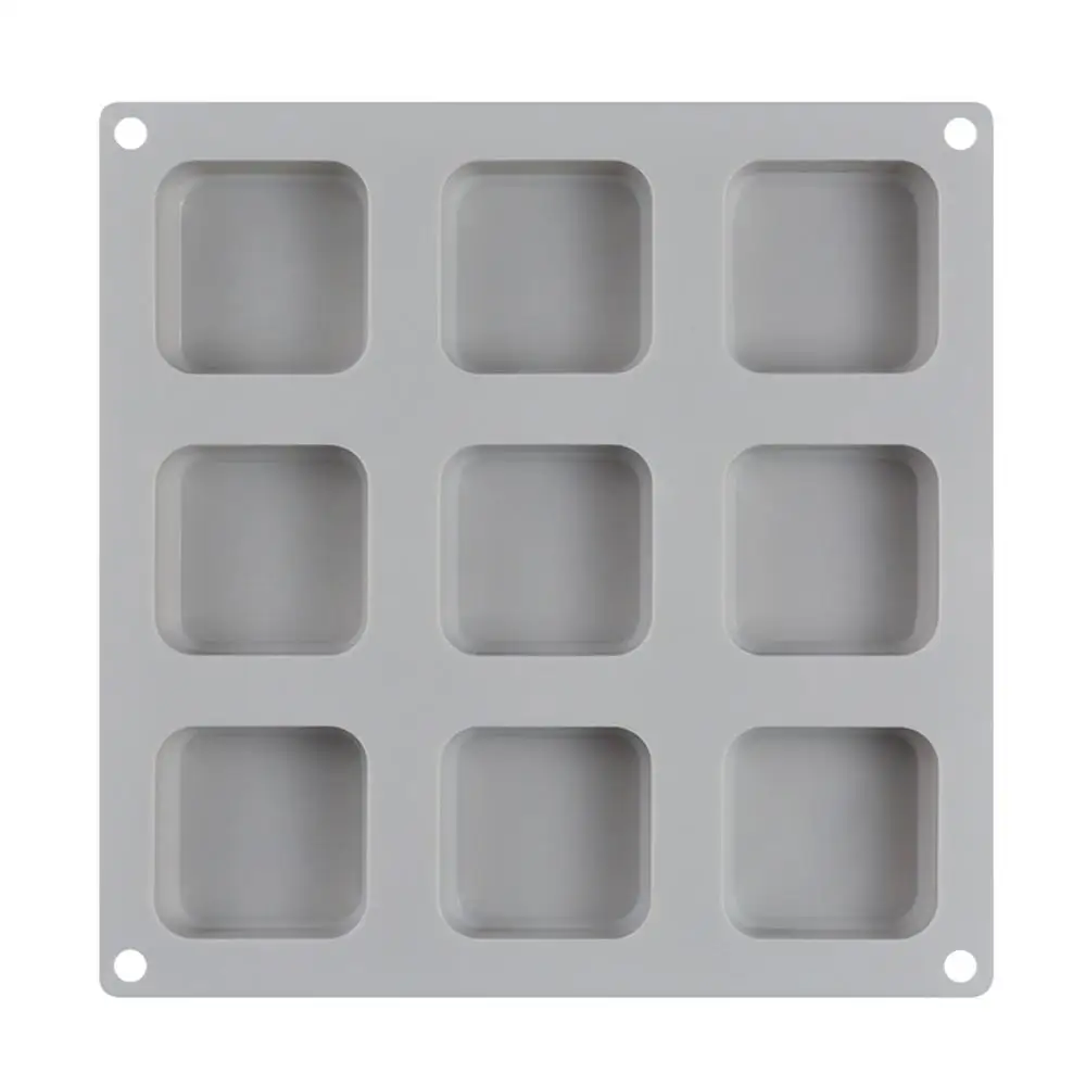 9 решетчатых квадратных силиконовых форм мыло ручной работы для изготовления мыла DIY формы для шоколадного торта кухонные столовые и барные принадлежности@ 15