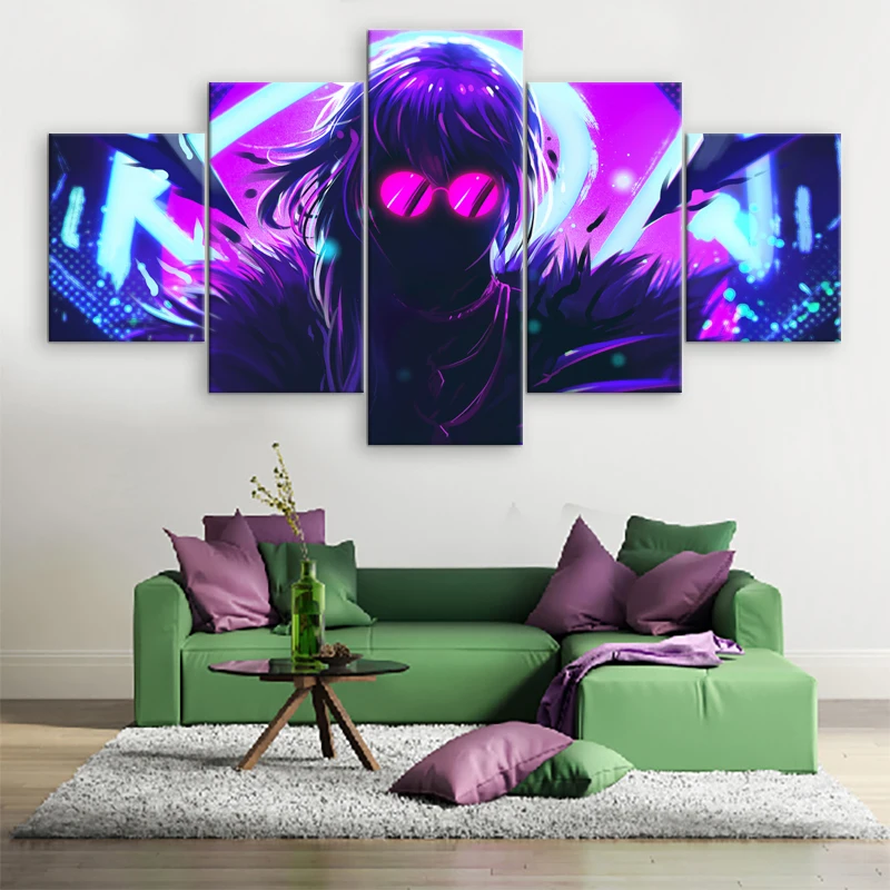 5-Pieces-Modern-Painting-Pictures-League-of-Legends-KDA-Evelynn-Canvas-Printed-Game-Poster-Artwork-Home