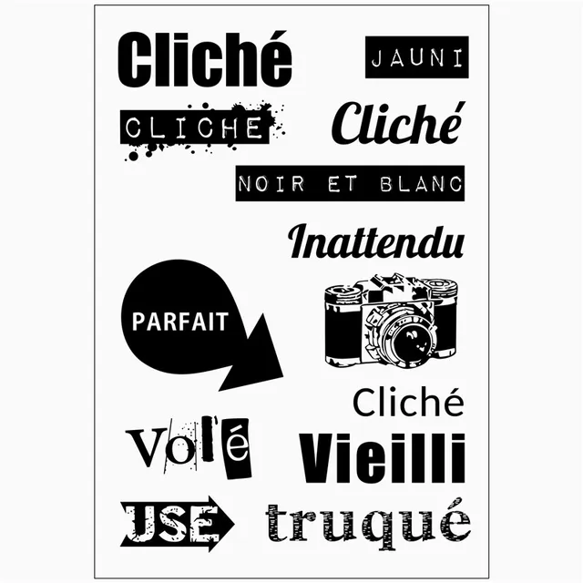 French Word Transparents Rubber Silicone Clear Stamps for Scrapbooking Tampon Seal Background