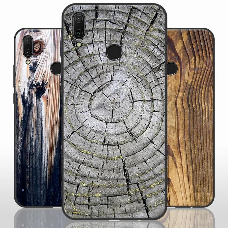 For Huawei Enjoy 9plus case Purecolor Stone &amp wood grain painted all inclusive Soft TPU shell back cover Huawie Y9 2019 |