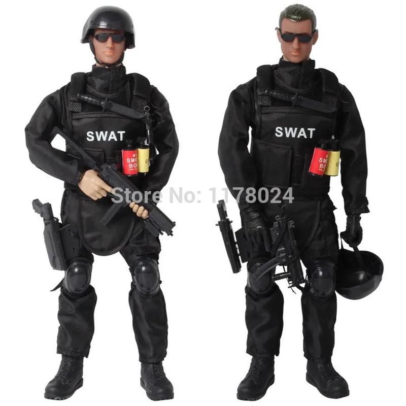16PCS/SET Special Force Soldier Military Action Figure Dolls SWAT Soldier With Rifle Accessories Super System Kids Gifts Toys #E