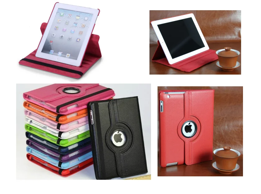 360 Вращающийся PU Кожаный Чехол Обложка с Подставкой Для Apple iPad 2 3 4 air air2 mini mini2 mini3