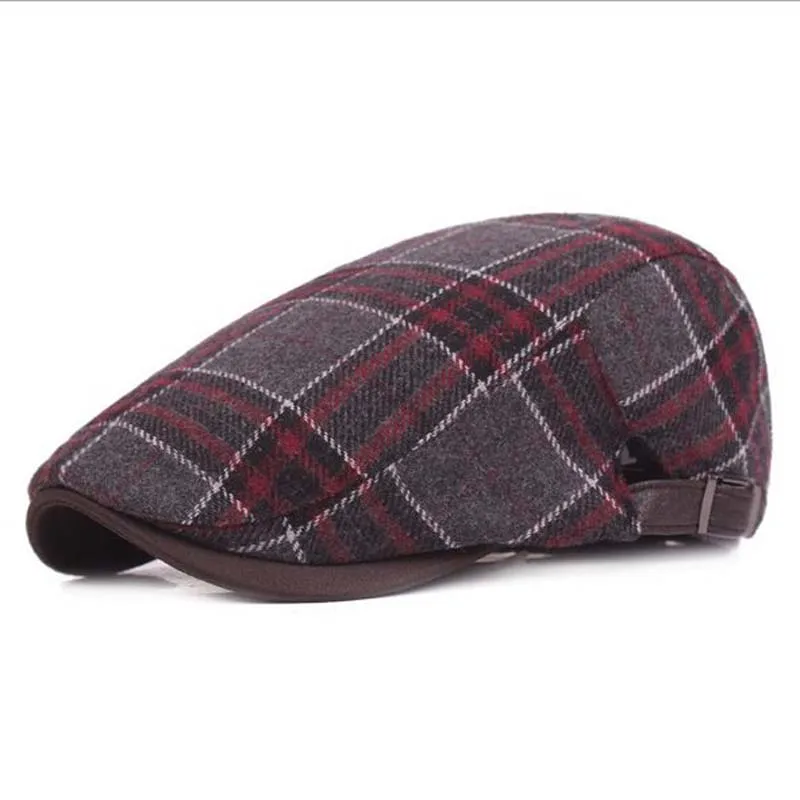 red style 2 Новые береты для мужчин и женщин Gorras Planas Boinas плоский берет кепки плед зимние теплые головные уборы для мужчин и женщин HT51040+ 30 - Цвет: red style 2