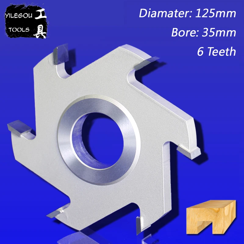 

125mm 5" 6 Teeth TCT Grooving Bit 125mm Slotting Cutter 5 Inchs Milling Cutter For Woodworking Bore: 35mm Thickness 3.0mm - 18mm