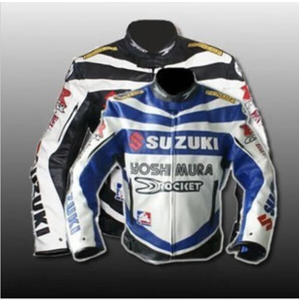 Free Shipping Suzuki Pu Leather Jacket / Clothing Blue/black - Jackets - AliExpress
