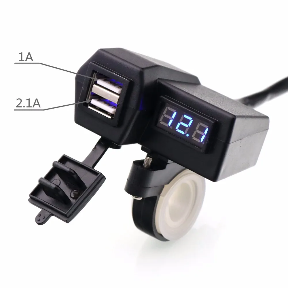 Новейший водонепроницаемый мотоцикл 12 в 2 1 а USB зарядное устройство Порт питания