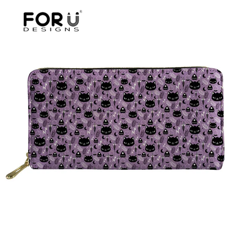 FORUDESIGNS, Женский кошелек для монет, кошек, животных, Луны, звезд, Вселенной, галактики, кошелек, женский держатель для карт, дизайнерский, для телефона, сумки для денег - Цвет: ZJZ563Z21