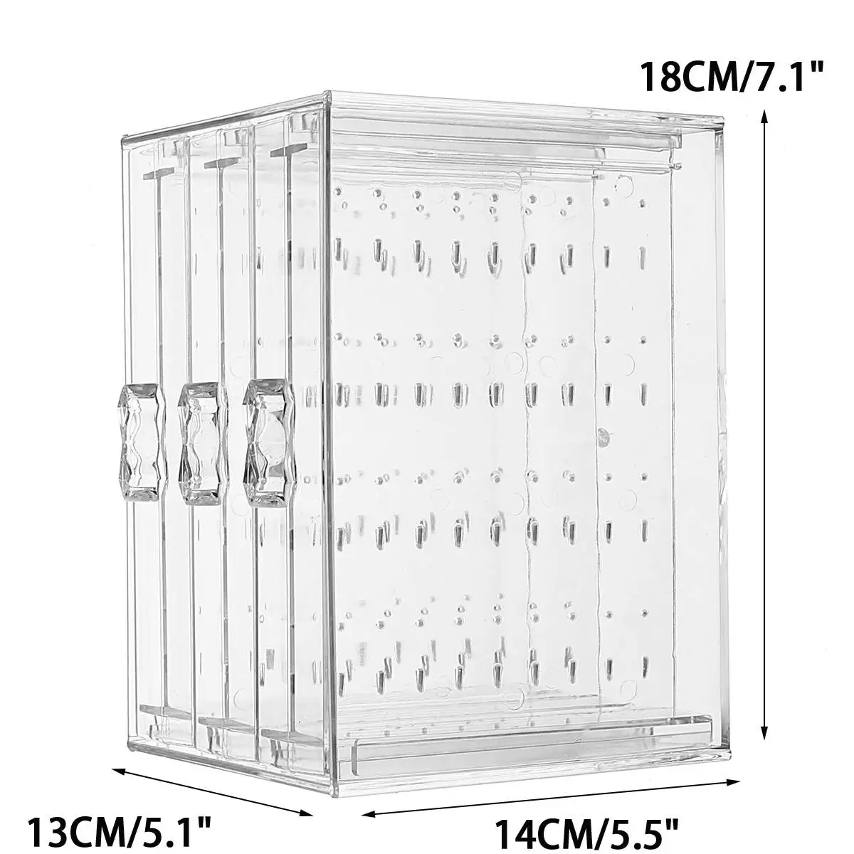 Прозрачная коробка для хранения сережек, органайзер, держатели шпилек для сережек с ящиком для украшений, органайзер для колец, акриловая стойка