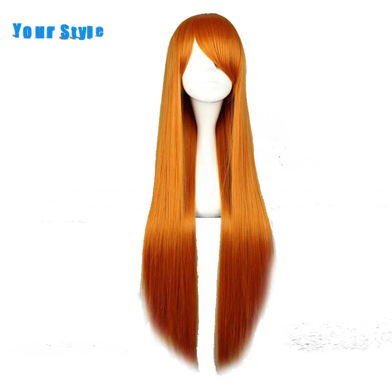 

Your Style Long Straight Orange Female Cosplay Wigs Womens Synthetic Natural Hair Heat Resistant