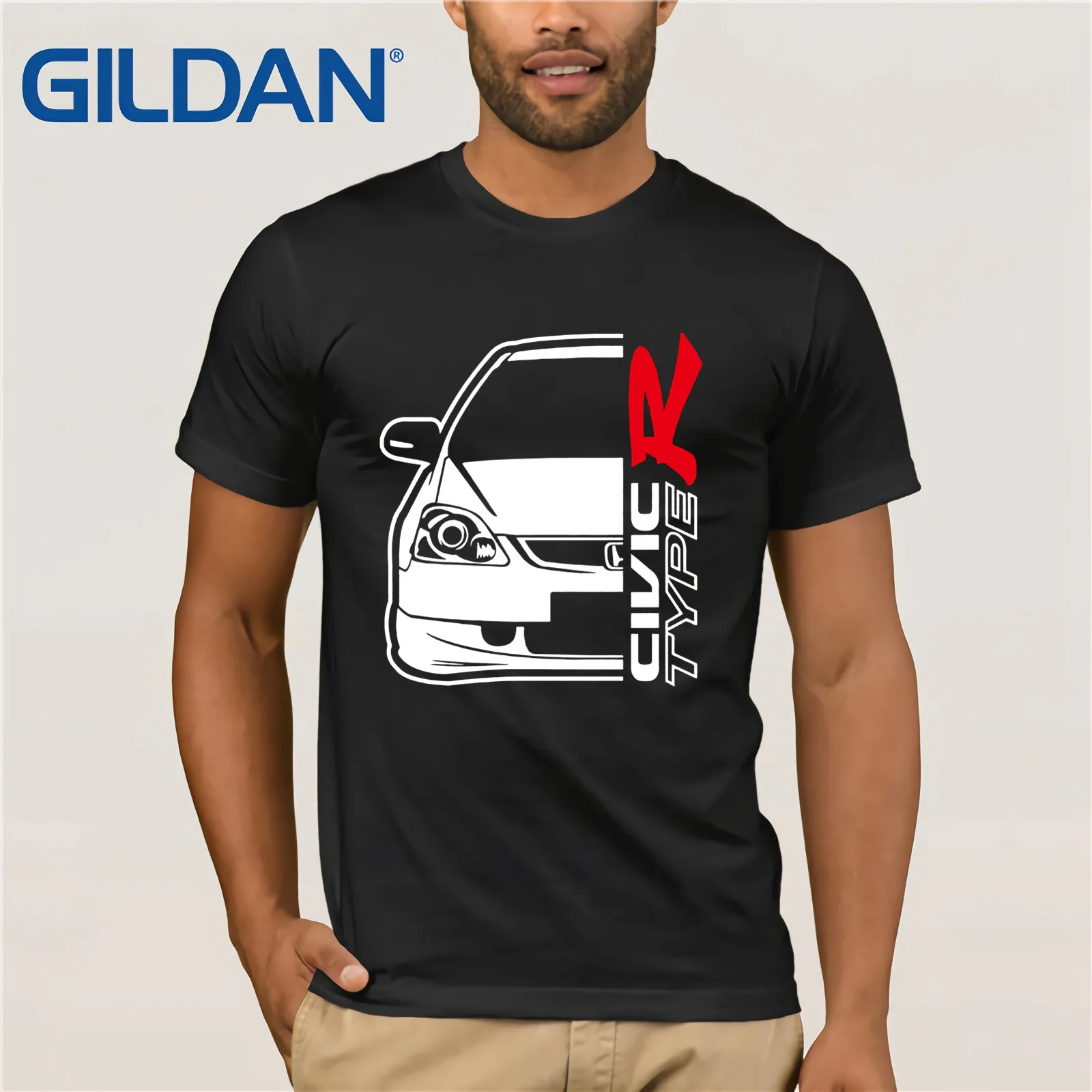 

2019 New Plus Size Mens Homme Summer Short Sleeve Japanese Classic Car Civic Ep3 Type R