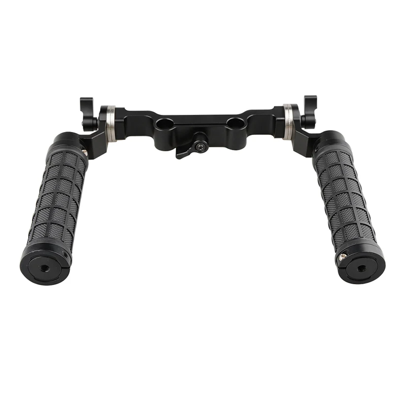  CAMVATE Rosette Handgrips with 15mm Rod Clamp Railblock with Rosette for DSLR Shoulder Support Syst