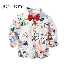 Рубашка на пуговицах с длинными рукавами и граффити; детская рубашка на весну-осень для мальчиков; модная новая одежда для маленьких мальчиков