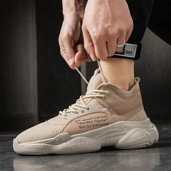 

Leader Show Sports Shoes For Men Flyknit Lace-up Trend Man Sneaker Trend New Zapatos Hombre Running Shoes For Men Rubber