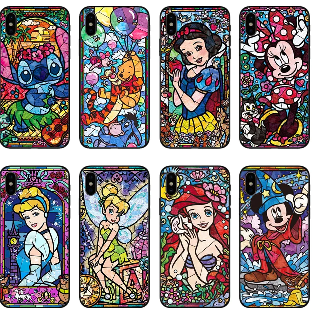 

Winnie Pooh Cartoon Lovely Stitch Minnie Mermaid Snow Whit Soft Case Cover for iPhone X 10 5 5S SE 6 6S Plus 7 XR XS Max 8 8Plus