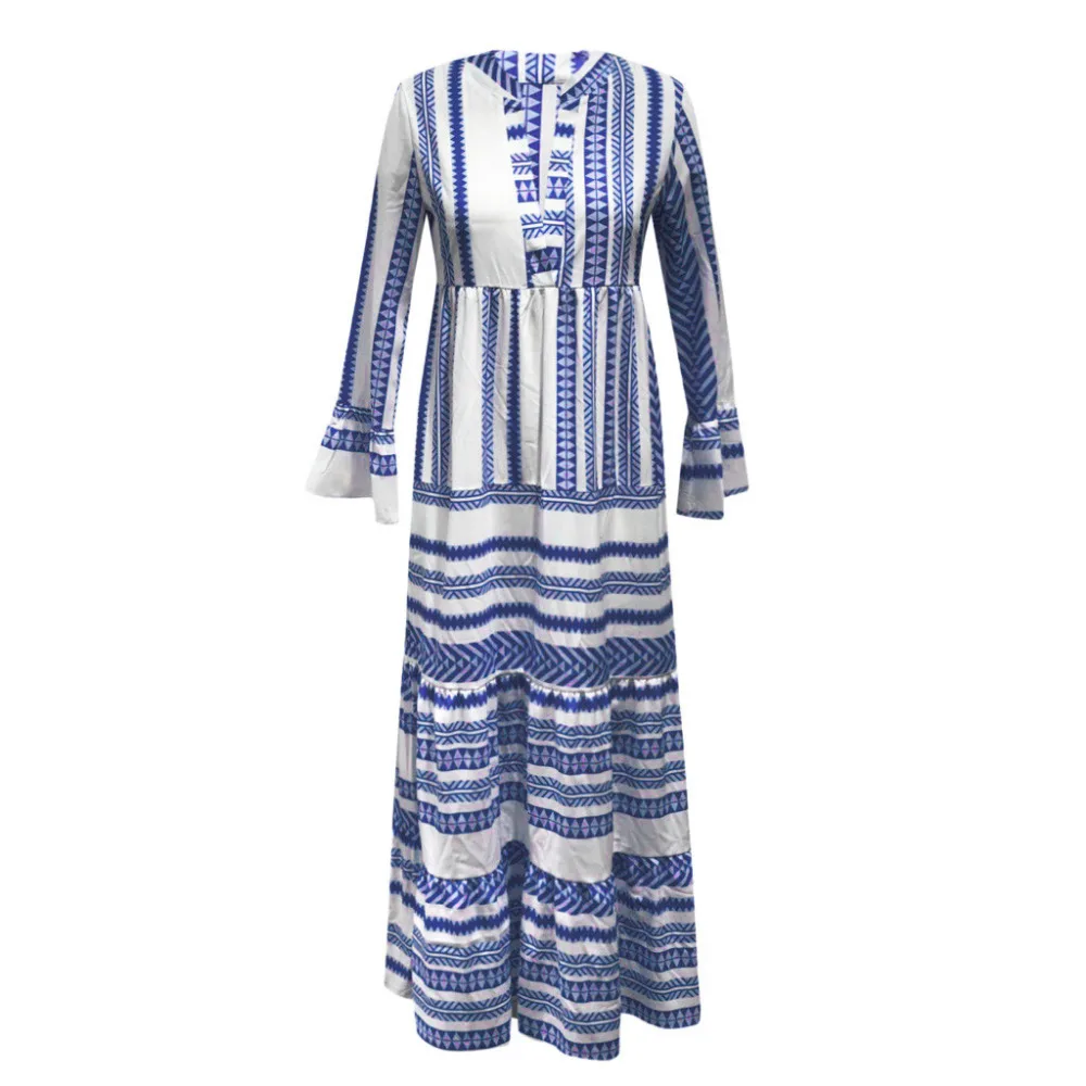 2019 summer woman printed long-sleeved beach dress long sexy sunscreen beach dress cover up pretty beach dress plus size 40J5 (10)